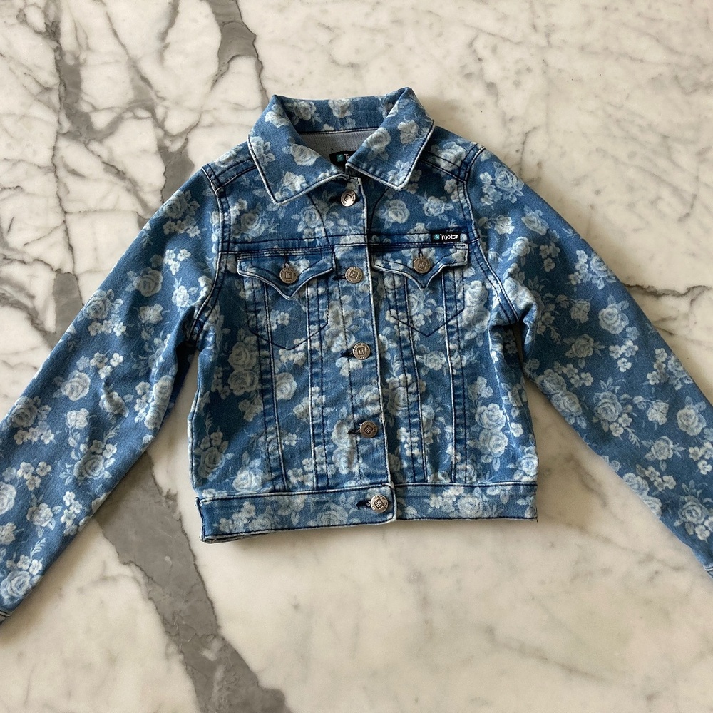 Tractor girls size 8 Flower print jean jacket